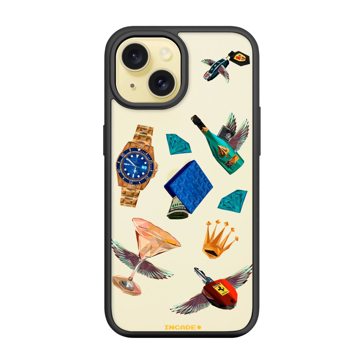 Чохол для iPhone 15 Ferrari porsche rolex - INCADE