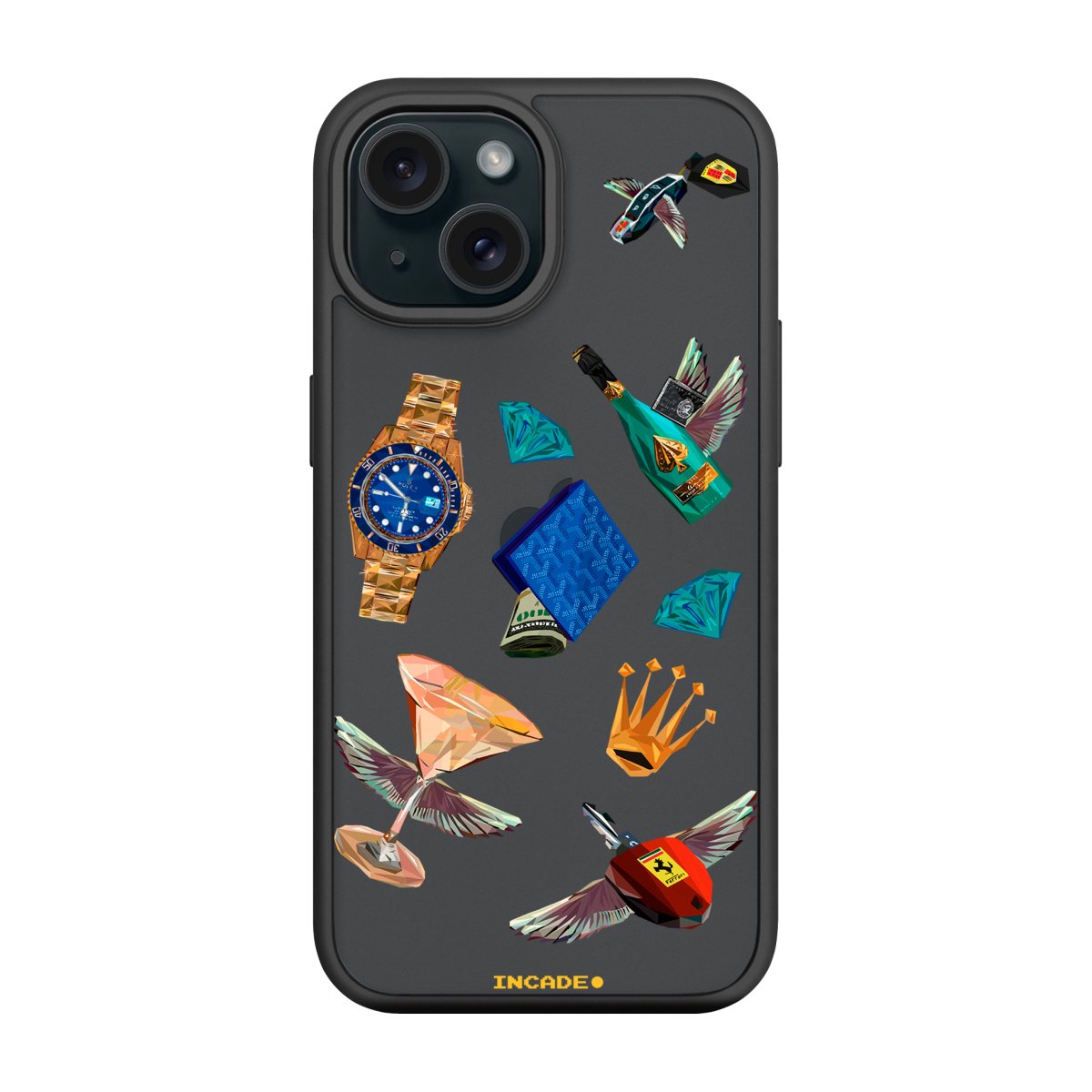 Чохол для iPhone 15 Ferrari porsche rolex - INCADE