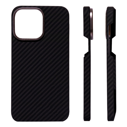 iPhone 15 Pro Чохол Premium Kevlar Case with Magnetic Ring | 14 Pro - 16 Pro Max | Black