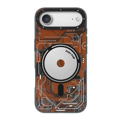 iPhone 17 Air Чохол YoungKit Futuristic Circuit Board with Magnetic Ring | Orange