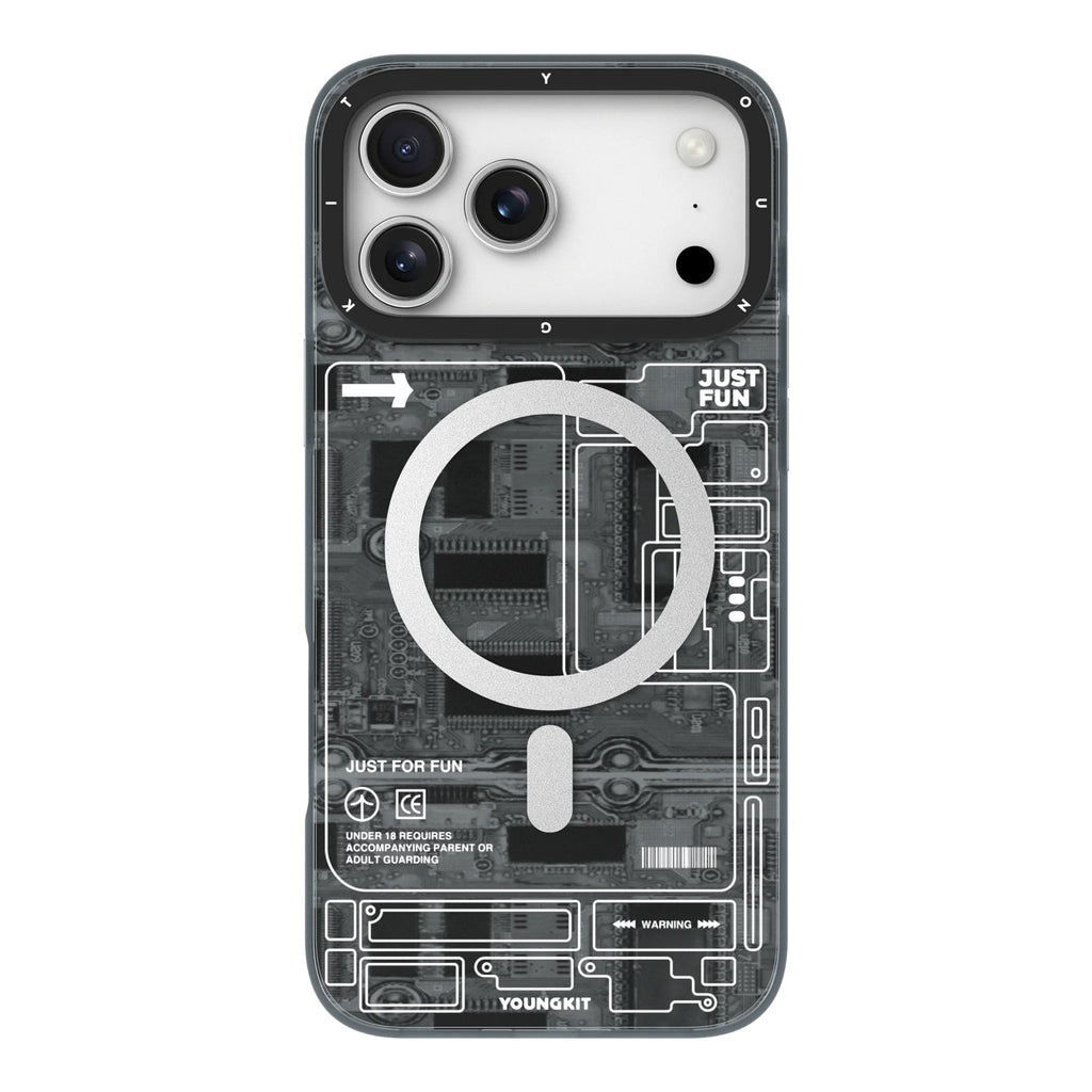 iPhone 17 Pro Чохол YoungKit Futuristic Circuit Board with Magnetic Ring | Black