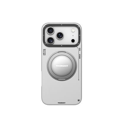 iPhone 17 Pro Max Чохол Leather Case with Magnetic Ring + Magnetic Stand 360° | White